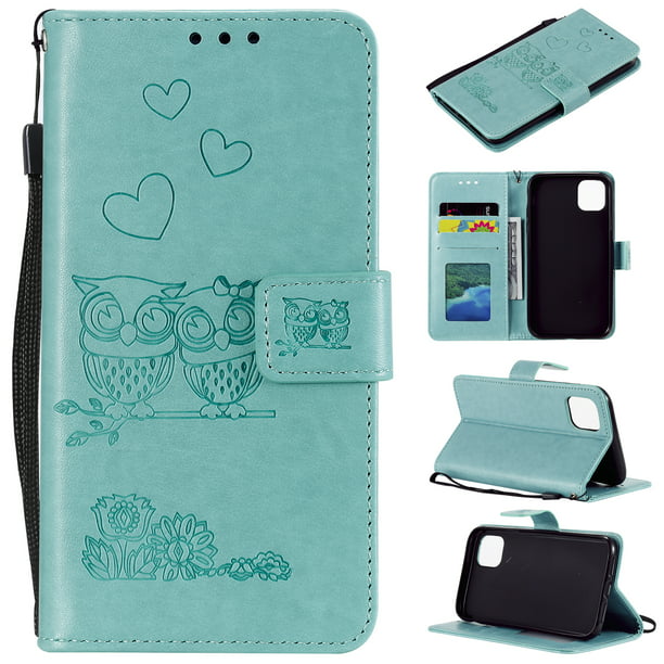 Blue Leather Cover Wallet for iPhone 11 Simple Flip Case Fit for iPhone 11 